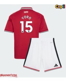 Manchester United Leny Yoro #15 Echipament de Fotbal Replică 2026-27 Copii Acasa (+ Șorturi)
